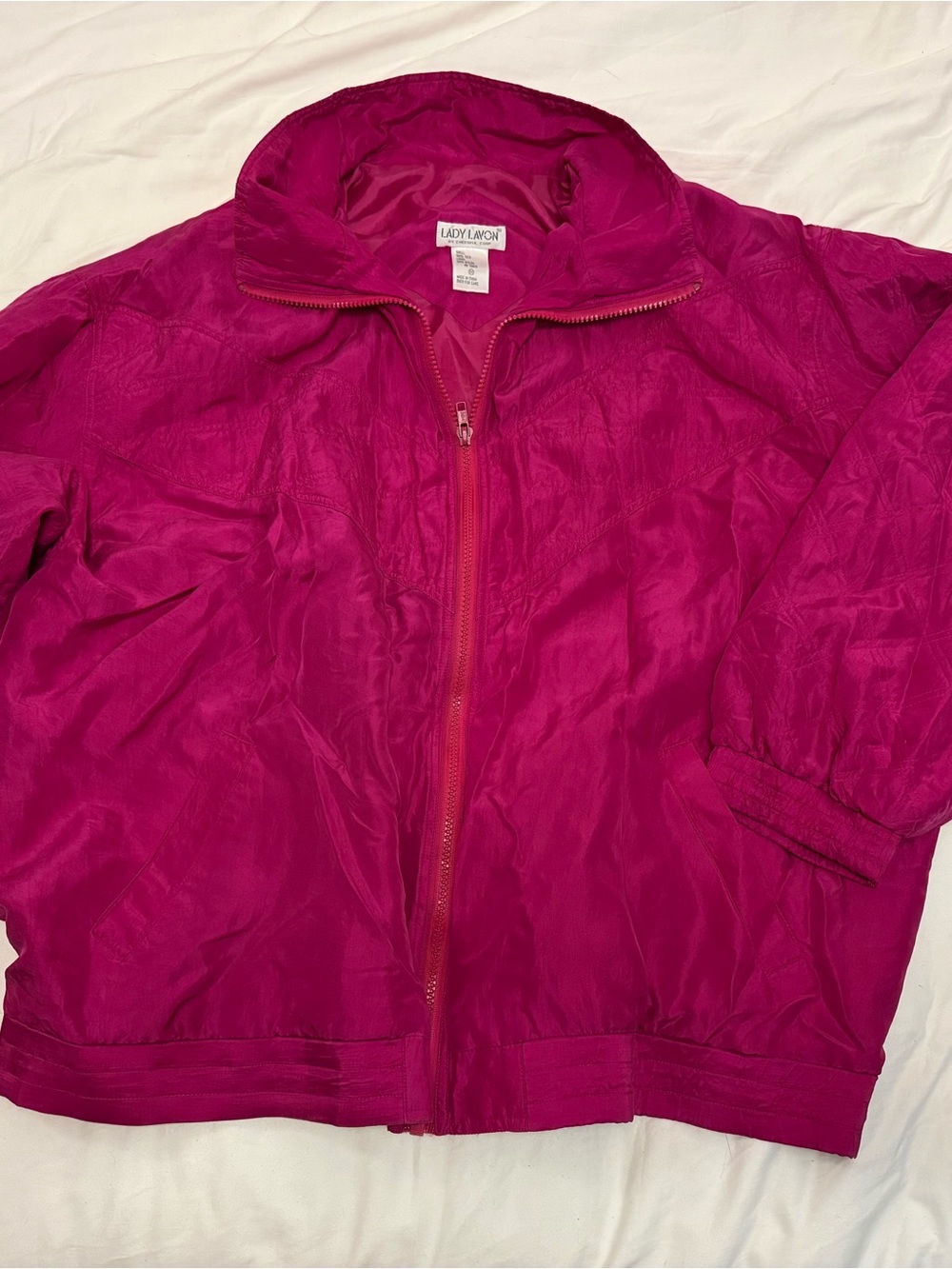 Vintage LADY LAVON Hot Pink Silk Jacket